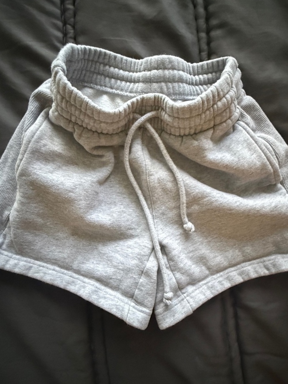 TNA Light Heather Gray Drawstring Boyfriend Lounge Shorts